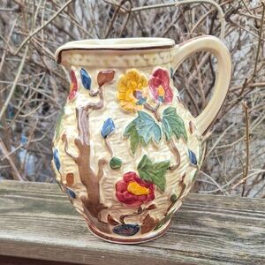 Vintage Indian Tree Pottery Jug H.J. Wood Staffordshire England Circa 1940-1960s